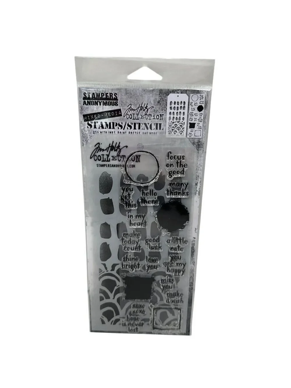 Tim Holtz Stampers Anonymous Mixed Media Stamps Stencil Set THMM184 Cardmaking